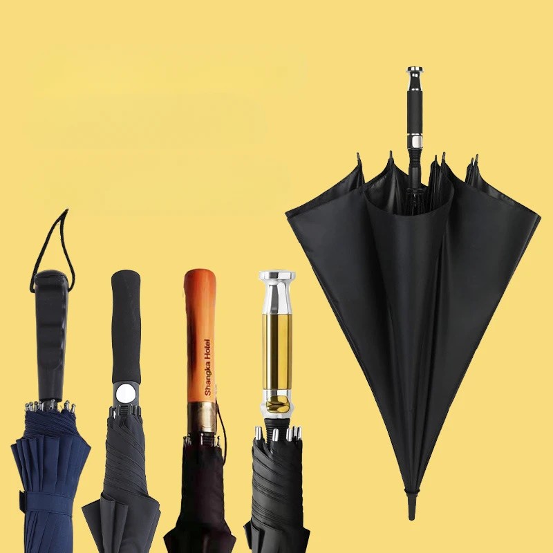 Manual Large Travel Golf Straight Handle Custom Long Sun Rain Protector Wooden Handle Estate Gift Business Umbrella Custom Logo