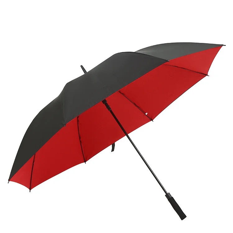 34/37 Inch Automatic Open Semi-Automatic Large Windproof Oversize Rain Umbrella Double Layer Canopy Stick Polyester for Men