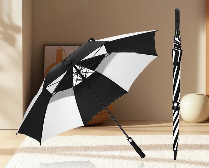 aikeling 40-inch reinforced anti-wind straight pole all-fiber multi-person golf umbrella advertising umbrella