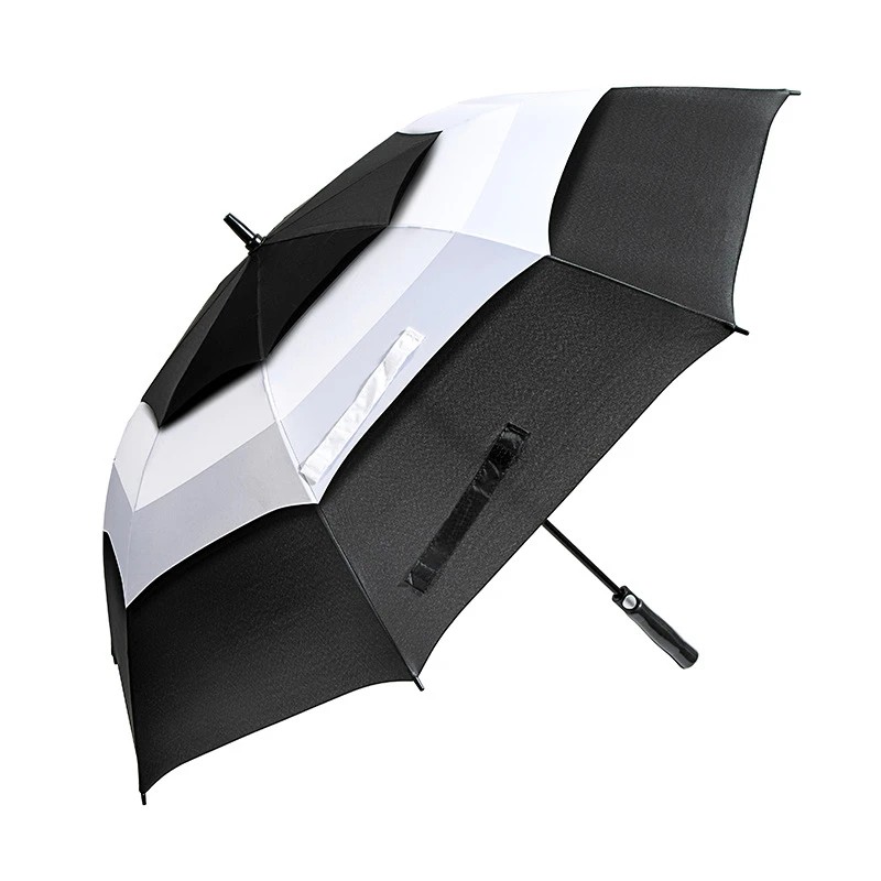aikeling Luxury 30 Inch Windproof Golf Umbrella 190T Pongee Fabric Straight Fiberglass Semi-Automatic Control