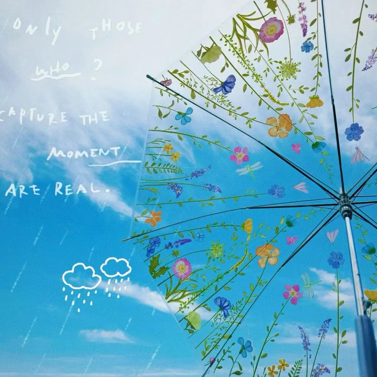 Ins Style Transparent Umbrella Cute Forest Style Fresh Floral for Men Women High-Quality Foldable Umbrella Wholesale Printable