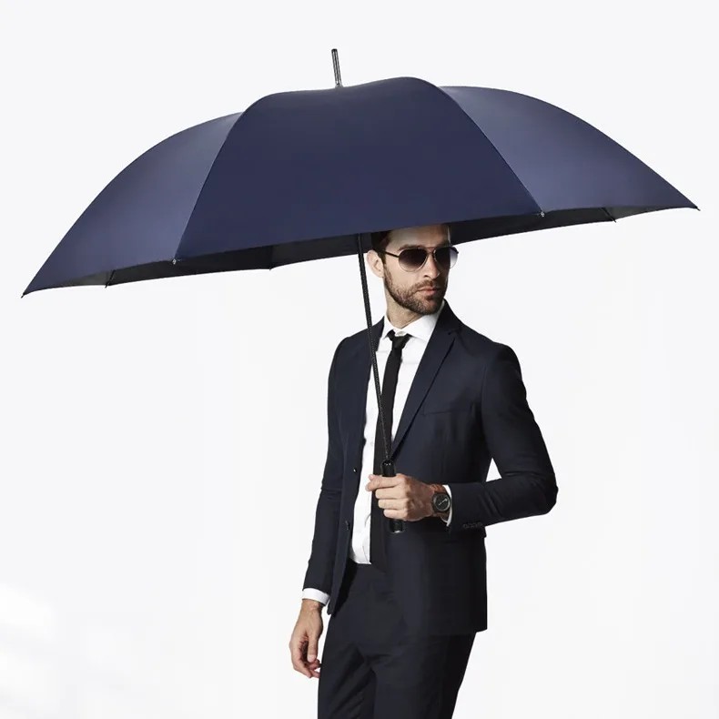 Ultra Light Carbon Fiber Straight Automatic Long-handled Extra-large Storm-resistant Golf Umbrella High-end Business Promotional