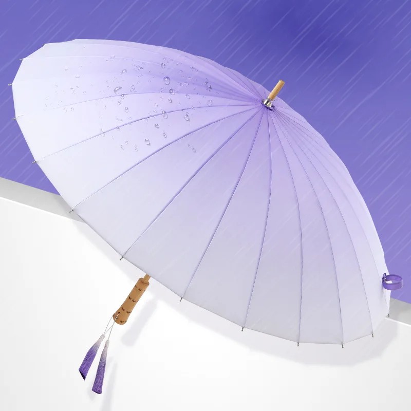 Creative Vintage Manual Wooden Handle Craft Umbrella Long-Handled Straight Rod Customizable Personalized Solid Wood Umbrella