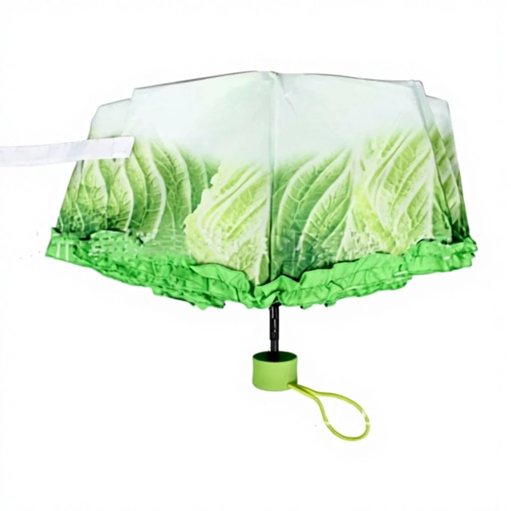 Portable Funny Umbrella Quirky Carrot Creative Umbrella Student School Waterproof UV Protection Dual-use Umbrella for Sun Rain