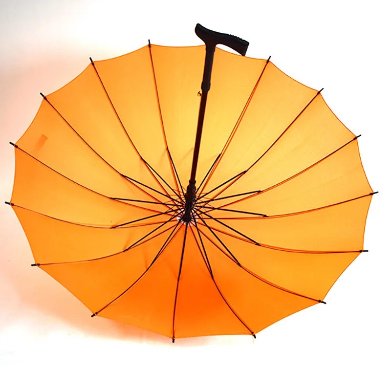 Manufacturer Supplies 16-bone Long-handled Straight Umbrella Large Canopy Cane Umbrella Rain Shine Advertising Umbrella Fully