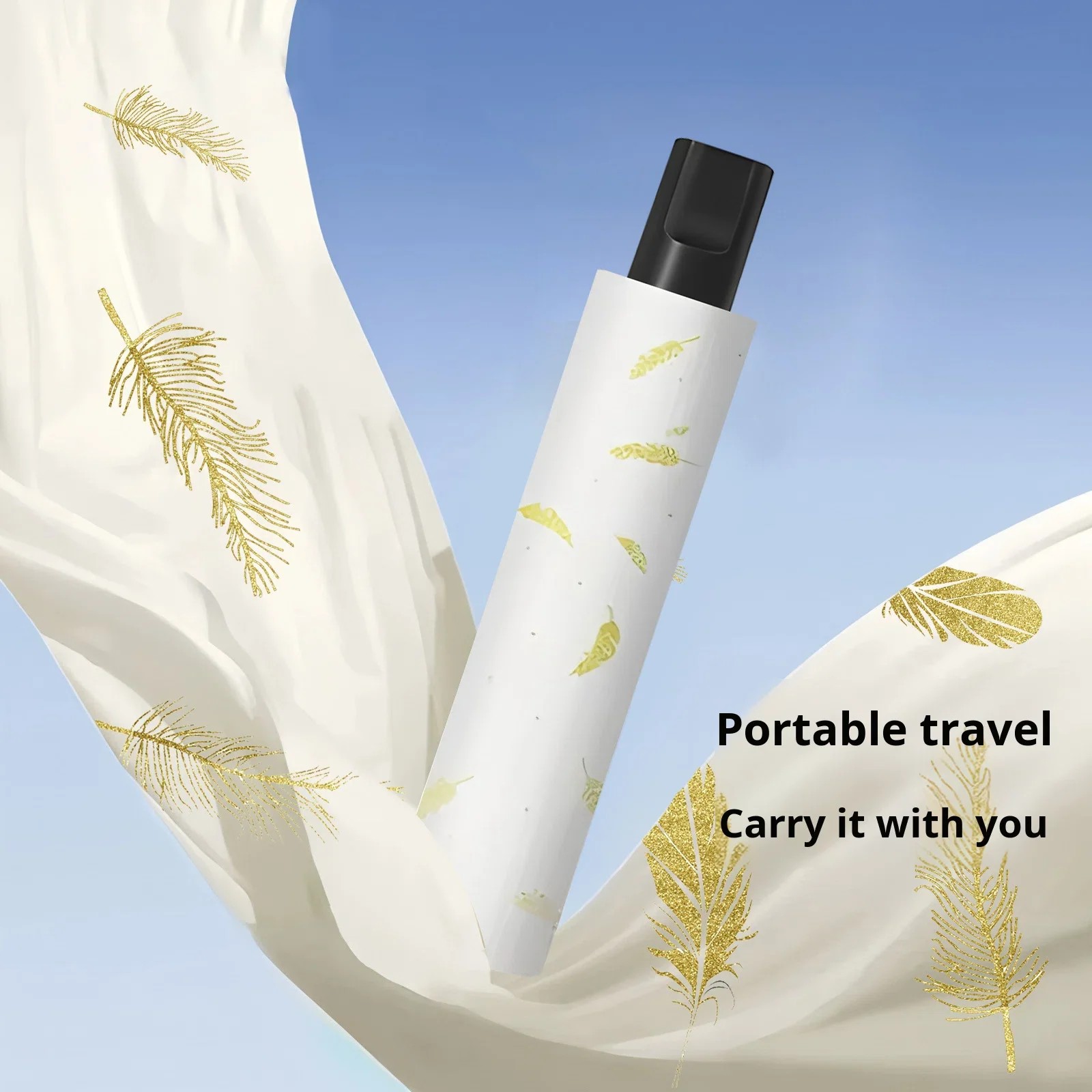 Wholesale Thickened Enlarged Foldable Dual-Purpose Women's Student Sun Protection UV Protection Manual Feather Iron Umbrella