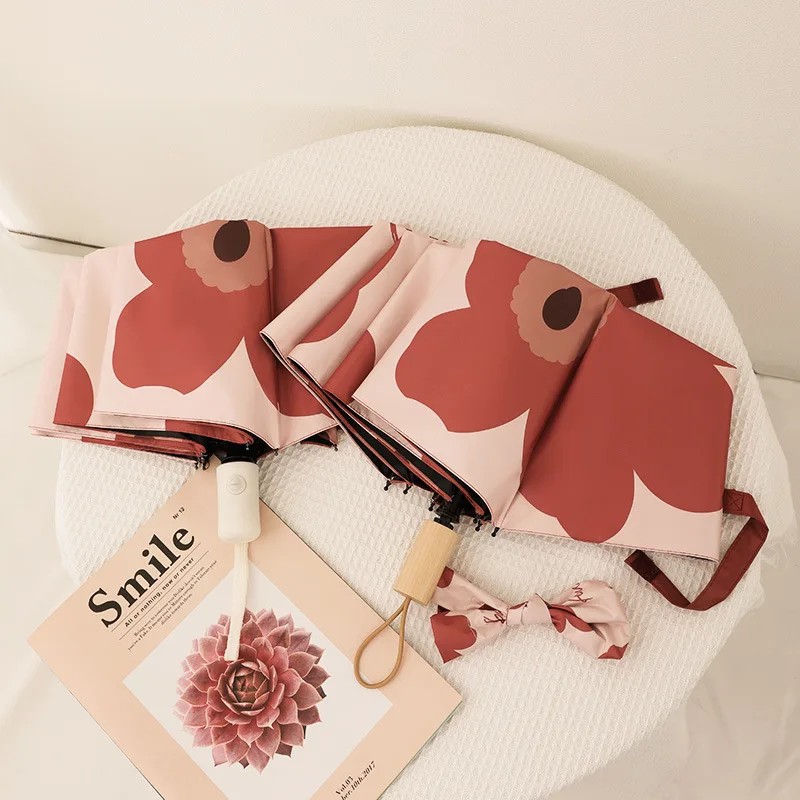 Anti-UV Sunshade Folding Manual Sunny and Rainy Dual-use Umbrella with Modern Design