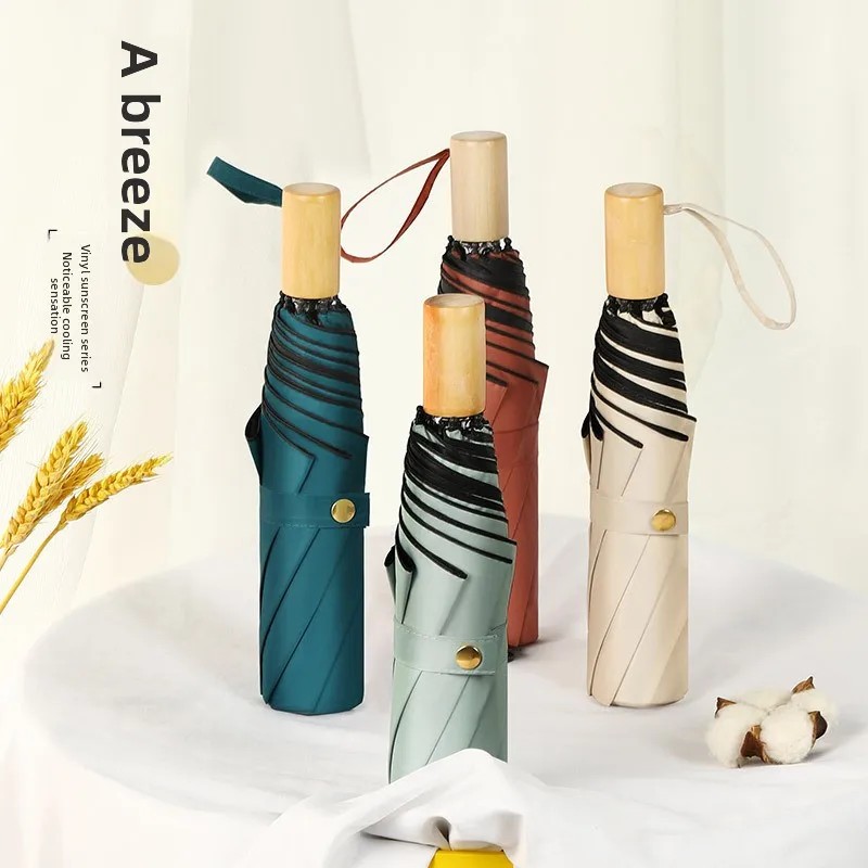 70% off Fresh Simple Solid Color Vinyl Advertising Umbrella UV Protection Rainproof Modern Design for Wholesale Promotional Use
