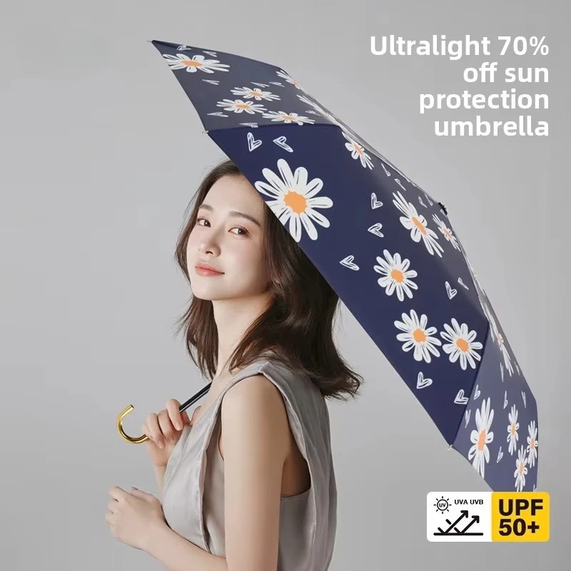 Japanese Sunscreen Umbrella-Compact Portable Foldable Sunshade with UV Protection for Sunny Rainy Weather Business Gifts