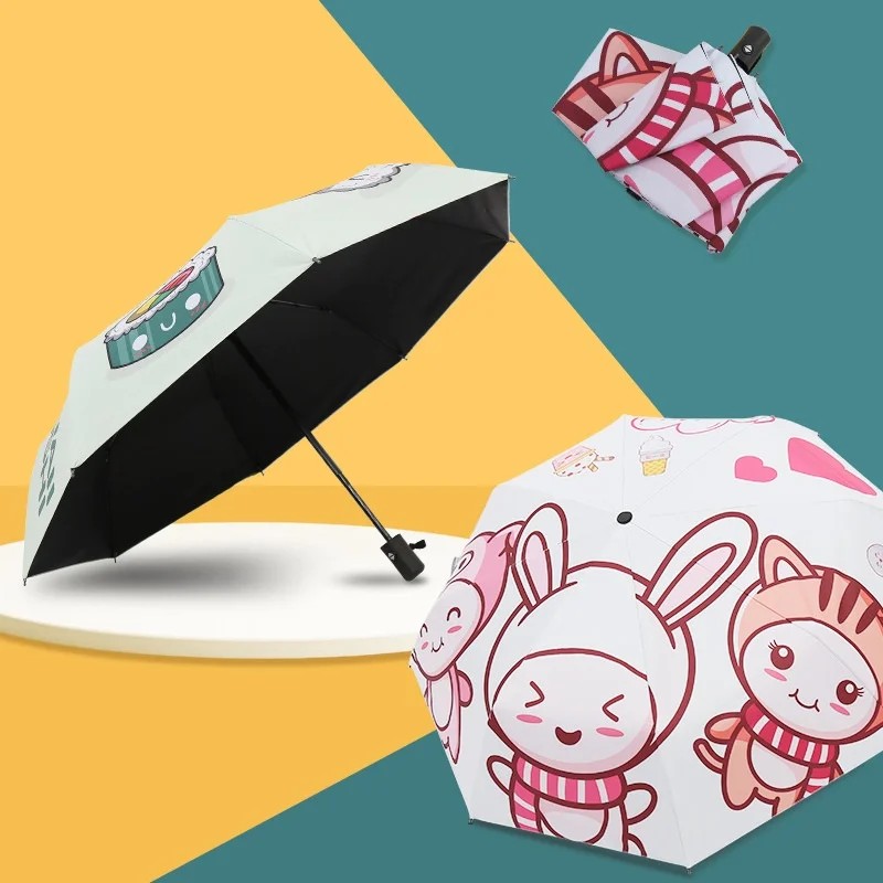 Manual Children's Umbrella Boys Girls Primary School Students Kindergarten Kids Baby Ultra-light Rubber Handle UV Protection