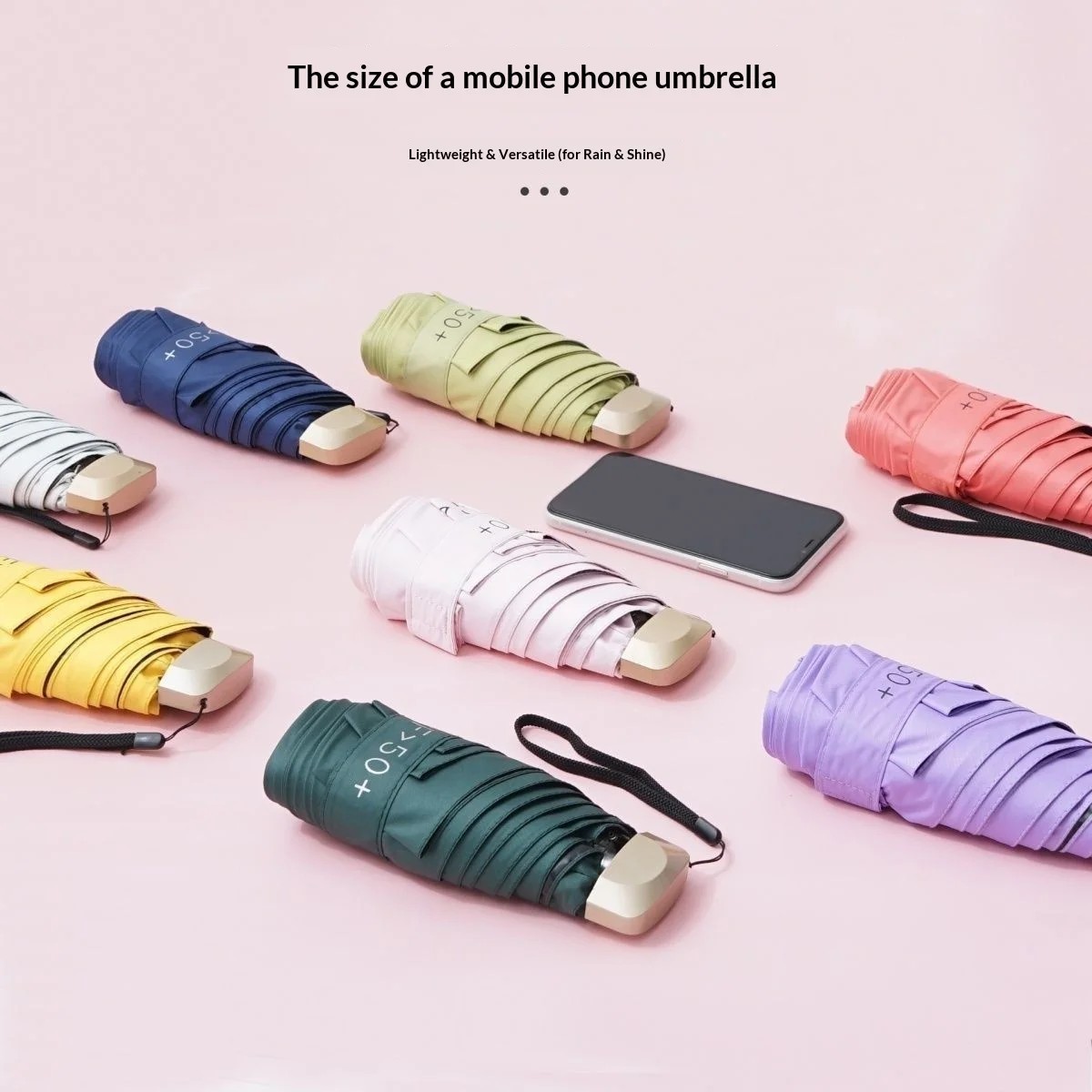 Multi Color Manual Sun Umbrella Small Dual Purpose Sun Rain Mini Capsule Five Folding UV Protection Folding Umbrella