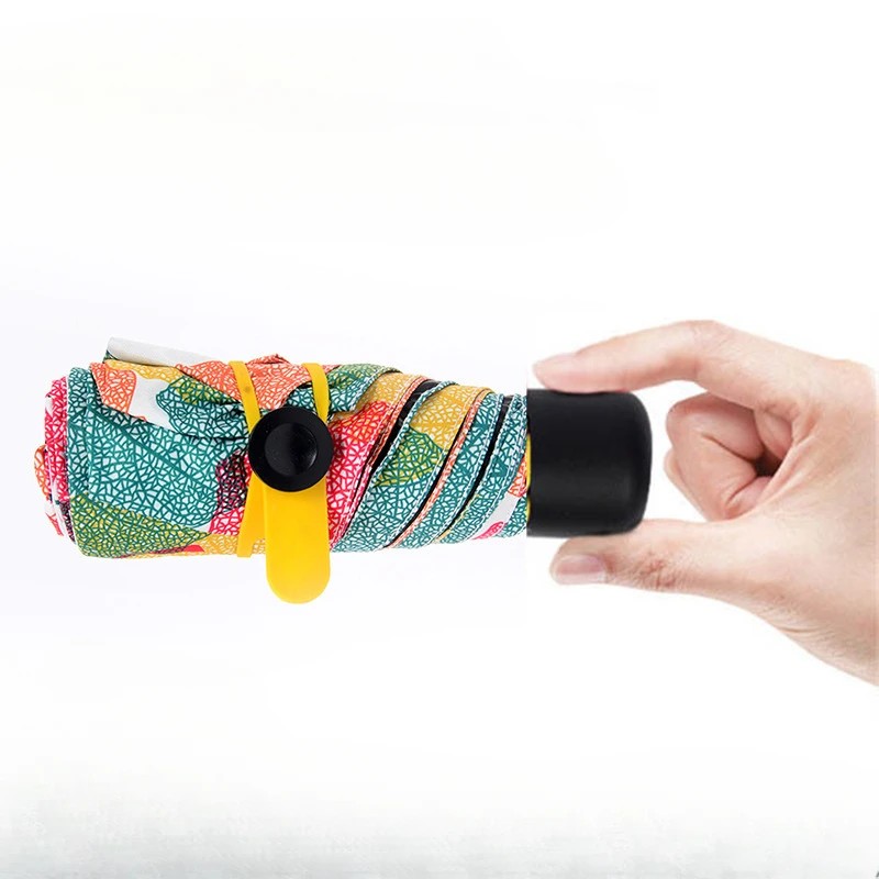 Pocket Umbrella Portable Mini Gift Travel Umbrellas 6K Foldable UV Protection Classic Black Coating Pocket Classic Black Coating