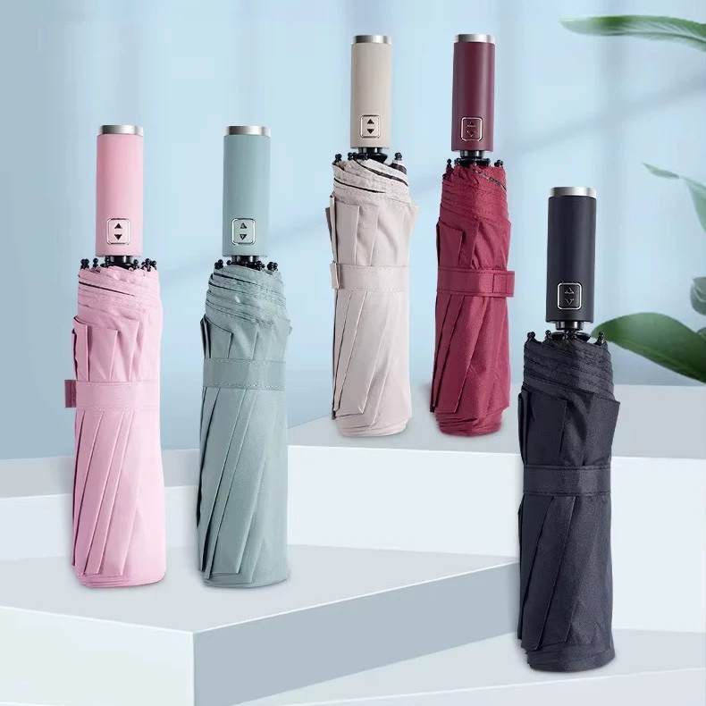 10Rib Automatic Umbrella with Black Coating Protection Dual-Use for Rain and Sun Business Umbrella Wholesale Waterproof Umbrella