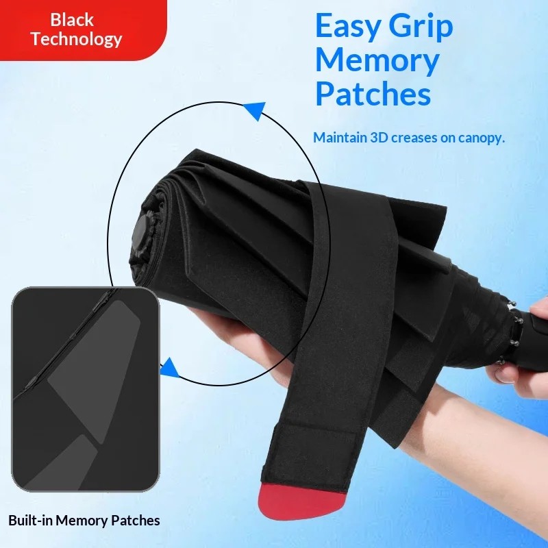 Memory Patch-Free Automatic Self-Opening Closing Business Design Advertising Gift Sunshade UV Protection Easy-Fold Umbrella
