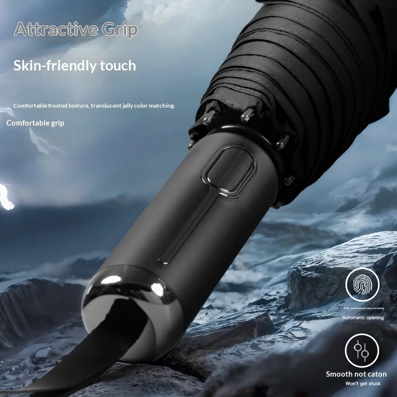 New Technology Memory Patch Fully Automatic Non-Folding High End Business Advertising Umbrella 8 Ribs Collision Cloth Sunscreen