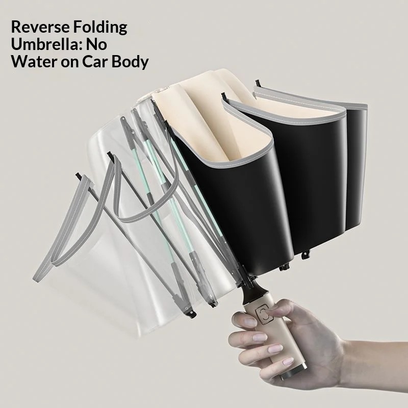 Full Automatic Large Size Three-fold Iron Frame Minimalist Design Advertising Umbrella for Men Women UV Protection Custom Logo