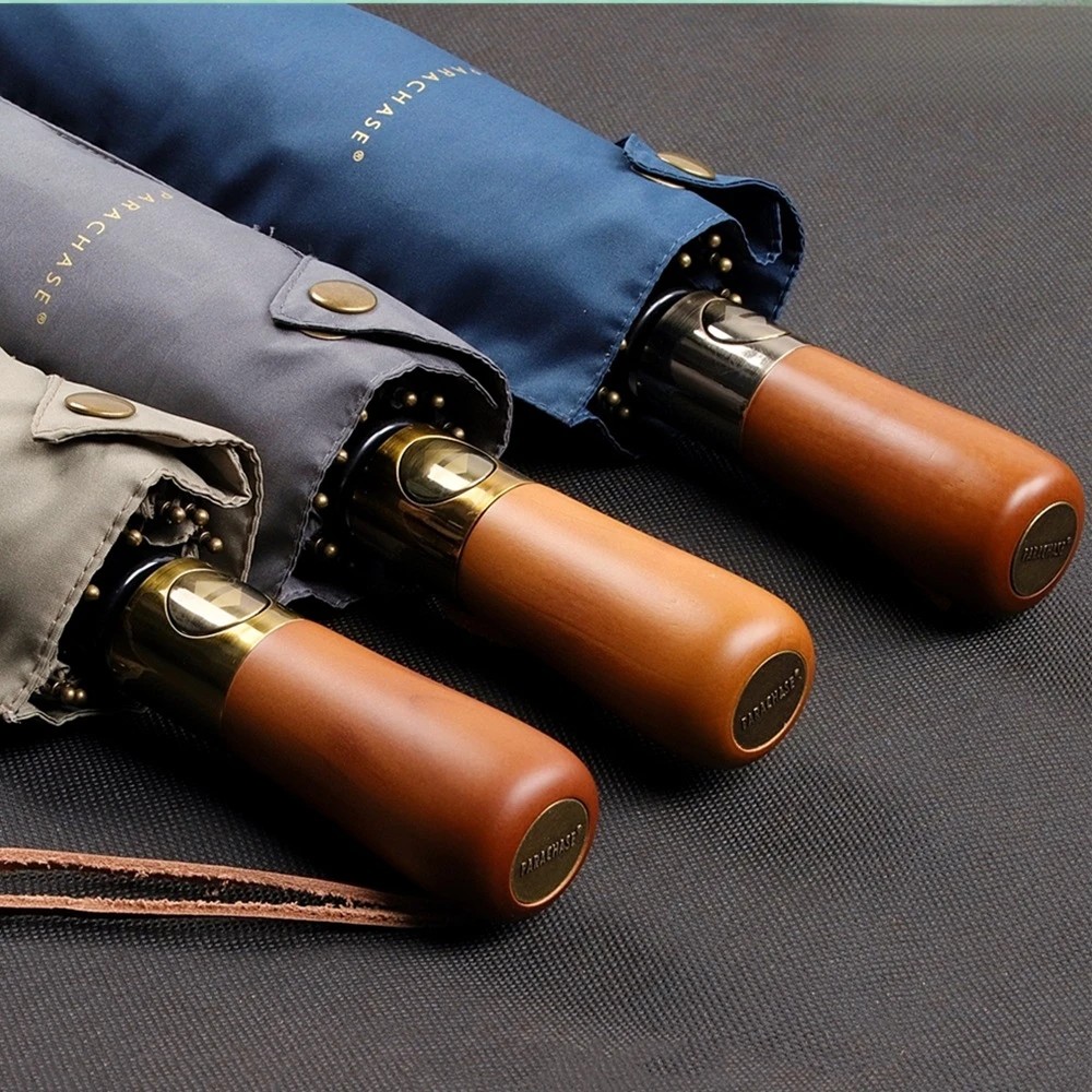 Automatic Umbrella 3 off Folding 8Rib Double Layer Large Windproof Luxury High Business Advertising Umbrella Wholesale