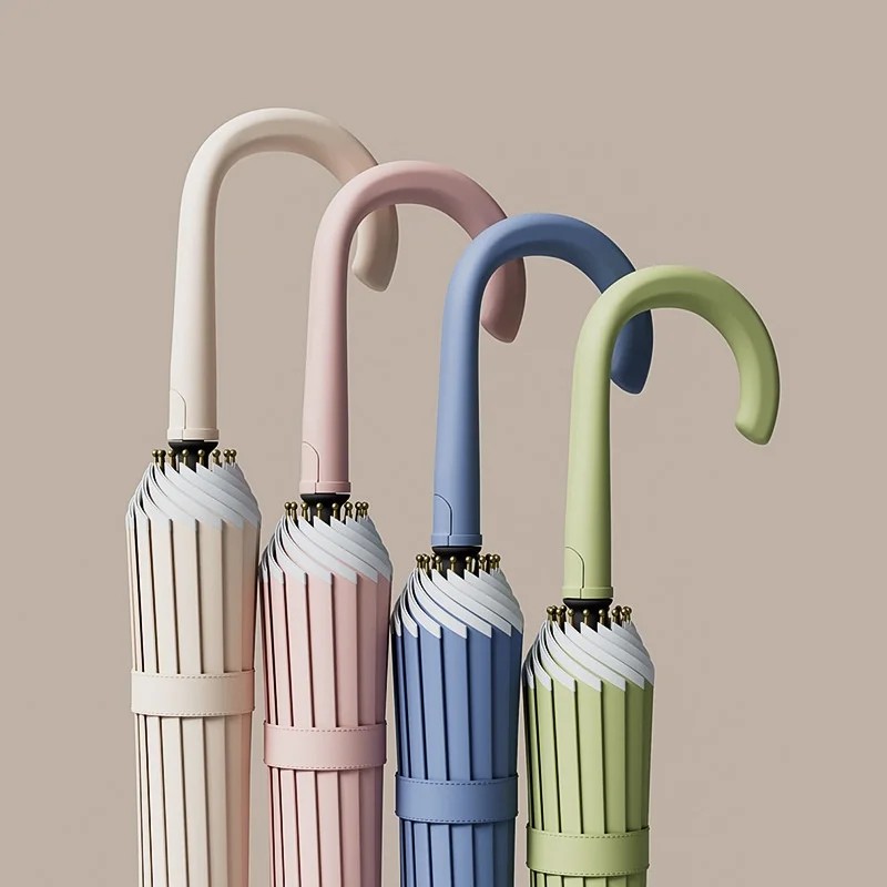Multi Color Long-handled 16-bone Manual One-piece Rainproof Windproof Double-person Oversized Straight Umbrella Can Be Printed