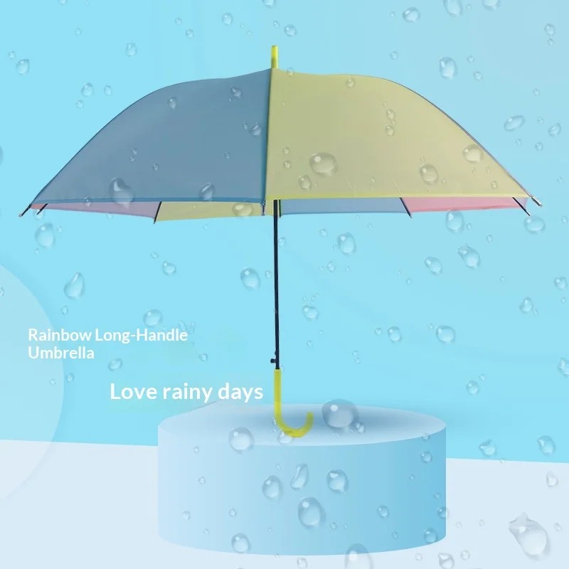 Multi Color Transparent Long-handled Advertising Umbrella with Frosted Finish Semi-automatic Opening Modern Design 8k Wholesale