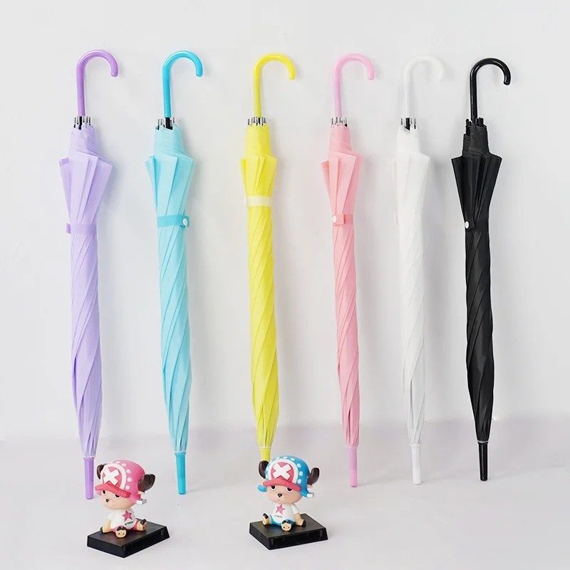 Creative Fresh Long-Handled Transparent Automatic Advertising Gift Umbrella UV Protection Colorful Straight Shaft Logo Printing