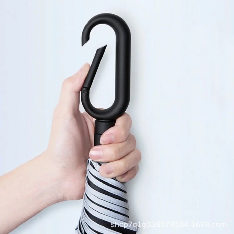 Automatic Opening Ring Buckle Two-Fold Men's Extra Large Reinforced Sunny Rainy Dual-Use Safety Reflective Professional Umbrella