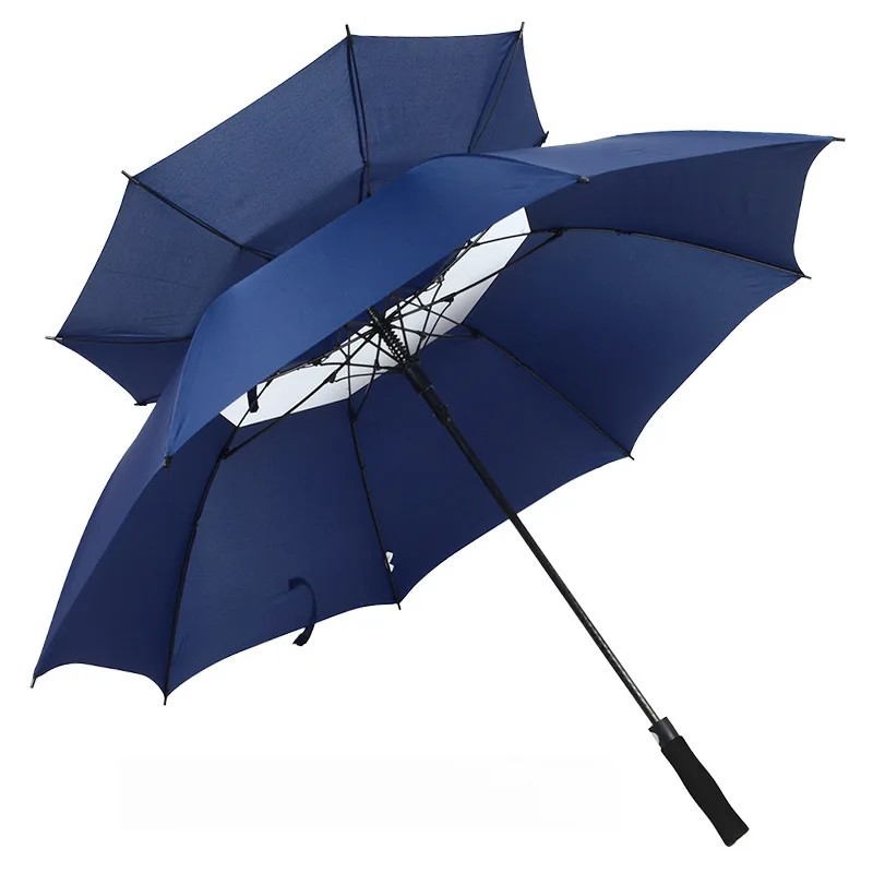 30inch Genuine Double-Layer Golf Umbrella with Custom Logo Large Full Fiber Advertising Umbrella Gift Wholesale Umbrella