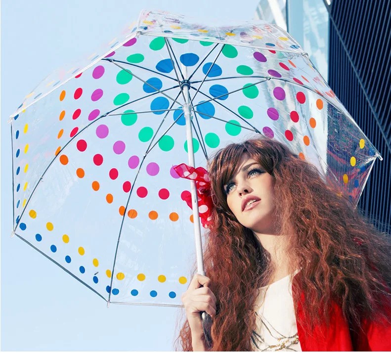 Ins Hot Sale Celebrity Sunflower Children's Student Adult Transparent POE Umbrella Cartoon Fiber Bone Arc Apollo Umbrella