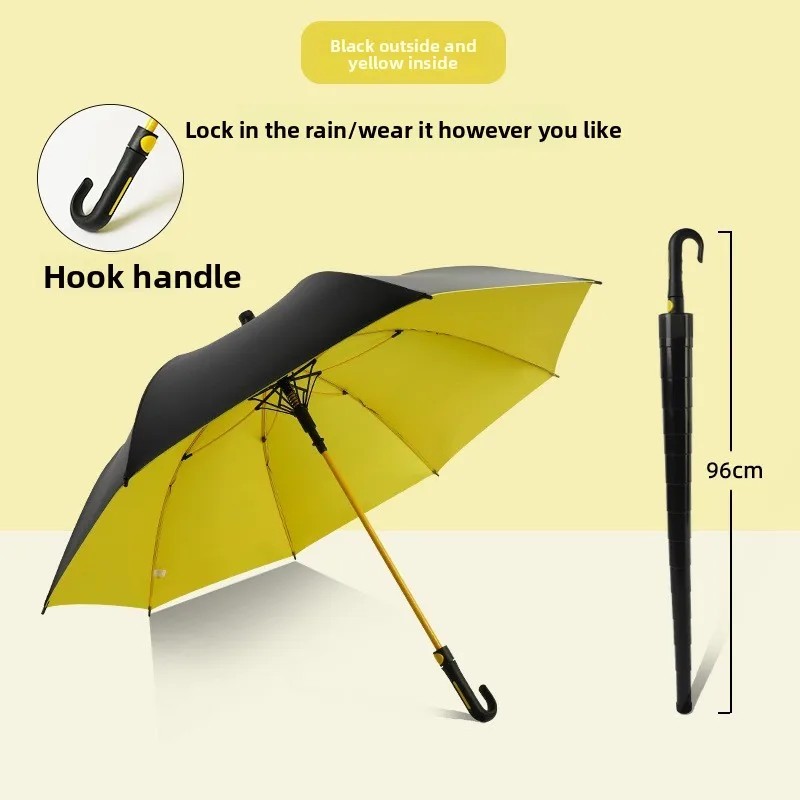 Wholesale Large-Sized Colorful Waterproof Golf Umbrella Rain Shine Non-Cardampening Straight Pole Wind-Resistant Black-Coated