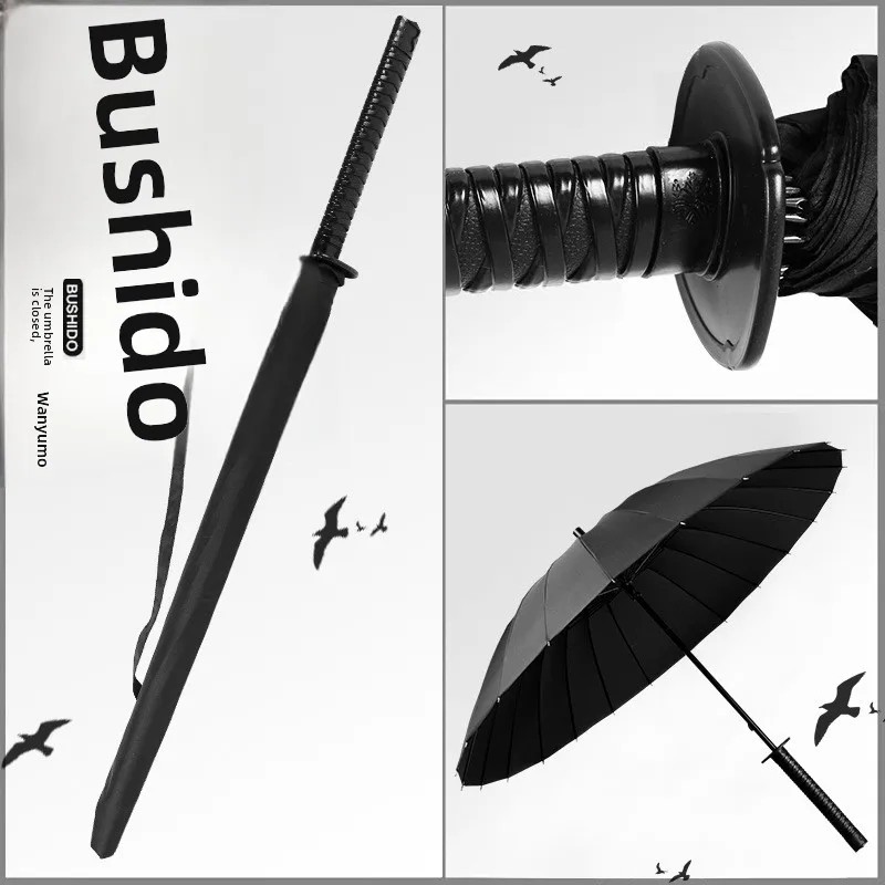 Customized Gift Umbrellas Logo Long-Handled Straight-Shaft Anime Advertising Japanese Samurai Creative Designs UV Protection 24