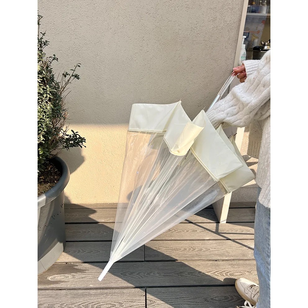 Automatic Long Handle Wholesale Umbrella Small Umbrella Sun Rain Ultra Light Double Folding Hook Handle Transparent Umbrellas