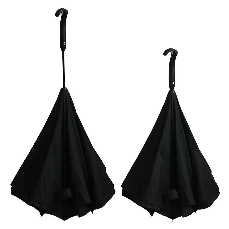 7 Character Plastic Umbrella Anti-Slip Tail Windproof Fully Automatic Straight Car Reverse Long Handle Foreign Trade Umbrella