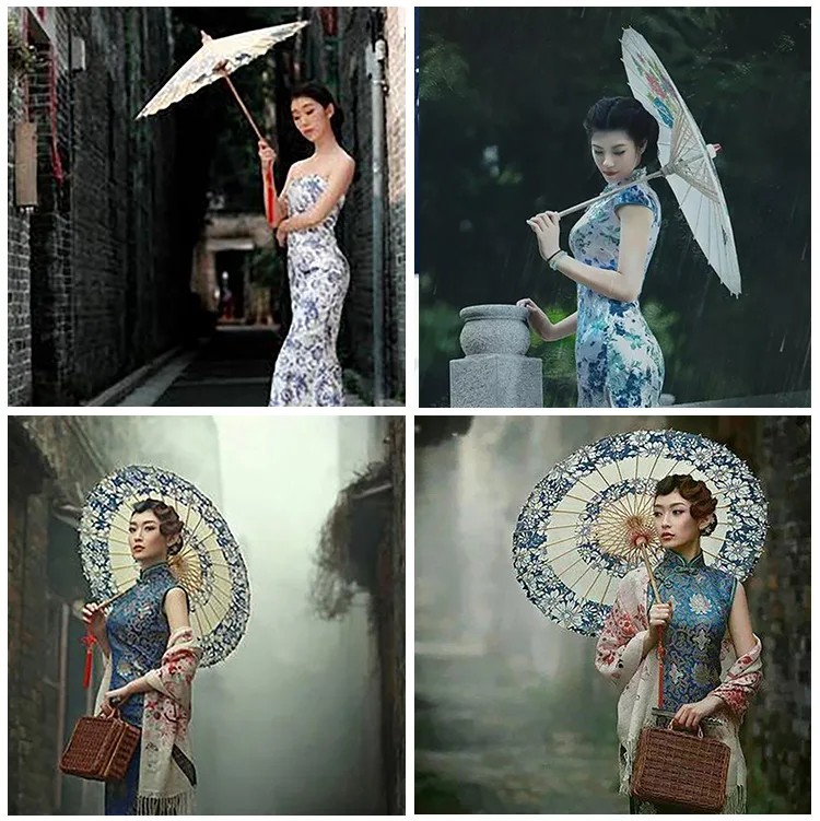 Handmade Water-Repellent Oil Paper Umbrella Rainproof and Sunproof Chinese Style Retro Style Classical Dance Prop Gradient Style