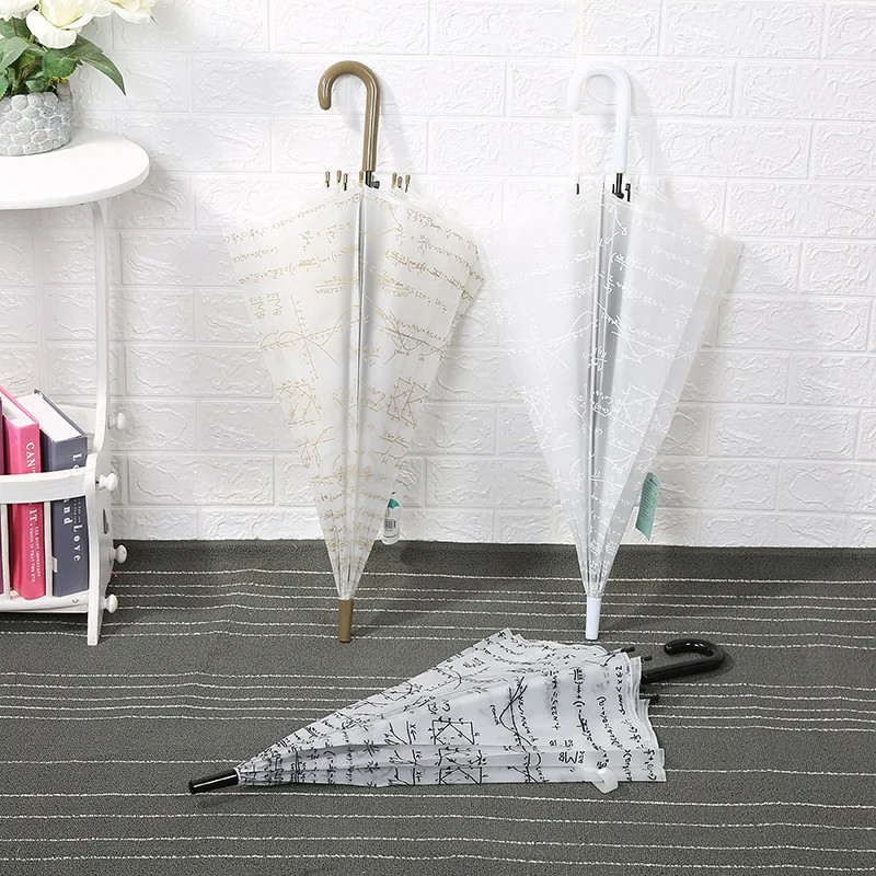 New Transparent Frosted Couple Parapluie Formula Parapluie Umbrella Korean Style Plastic Advertising Umbrella Wholesale Gift