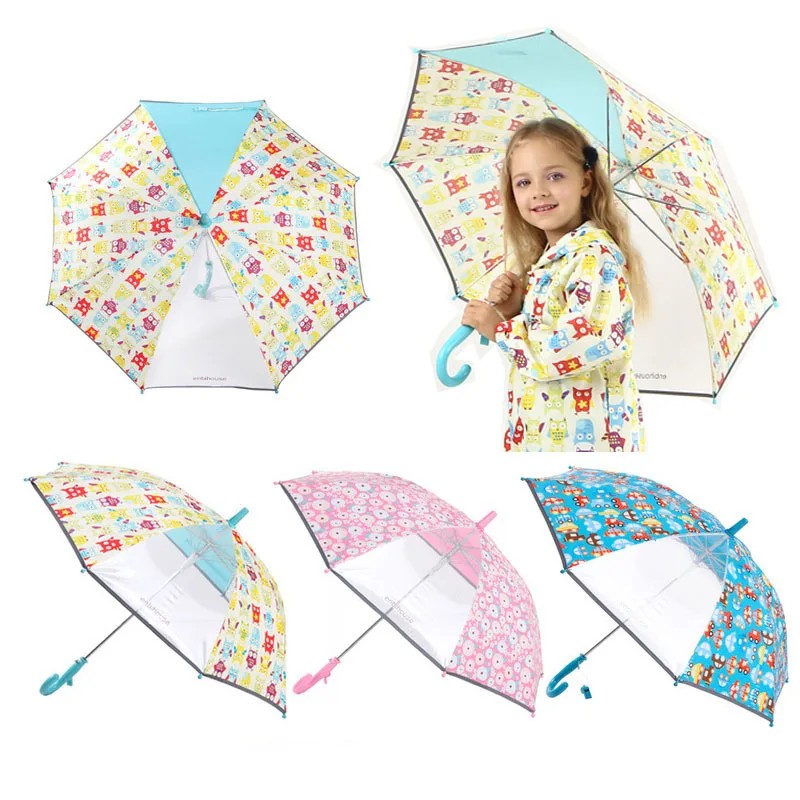 INS Nordic Style Cute Owl Cartoon Reflective Sunshade Automatic Kids Umbrellas for the Rain Parapluie Mini Children's Umbrella
