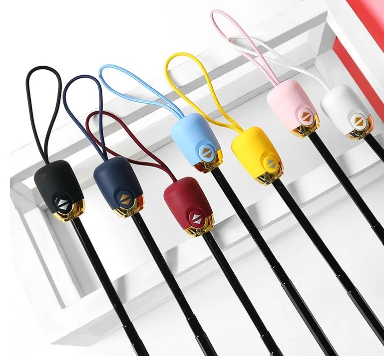 Automatic Umbrella Dual Use Rain Sun Black Coating Business Cartoon Cute Creative Korean Style Goddess Three Folding Umbrella