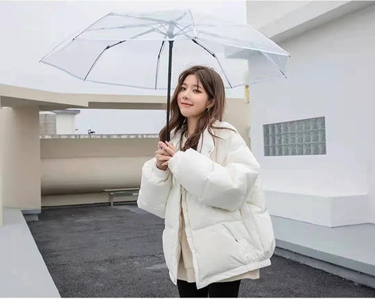 Transparent Umbrella Folding Automatic Transparent Three Folding Umbrellas Customizable with Advertising Logo Factory Supplier