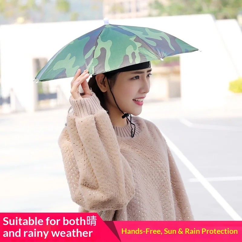 Umbrella Hat Fishing Three folding Mini UV Protection Rain Sun Protection Wind Protection Shade umbrellas for kids