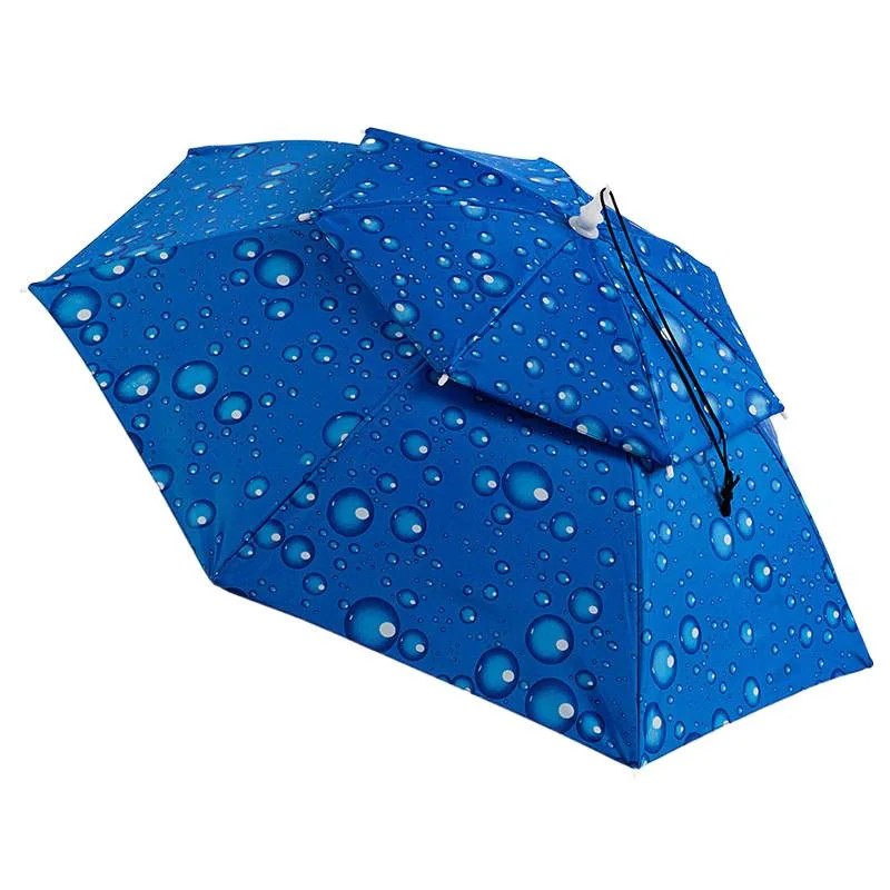 Lazy Person's Double-Layer Folding Umbrella Hat with Sun Rain & UV Protection Modern Minimalist Design for Outdoor Use