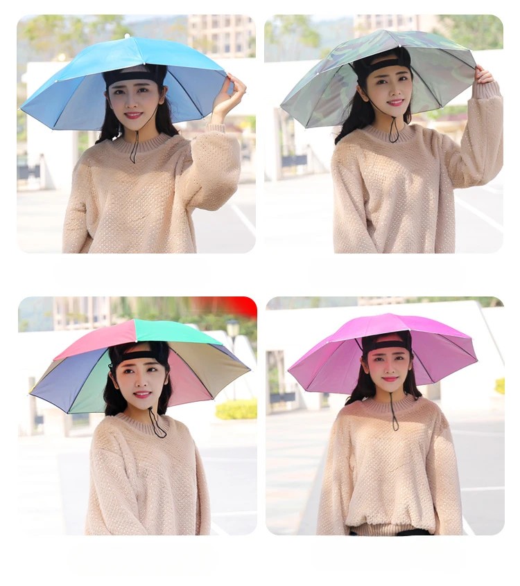Hat Umbrella Sun and Rain Hat UV Protection Rainproof Sunproof Windproof Sunshade Fishing Umbrella Mini Style