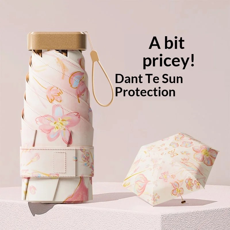 Women's Manual Sun Umbrella UV Protection Mini Portable Foldable Outdoor Dual-Use Sun Rain Umbrella logo Parapluie Umbrellas