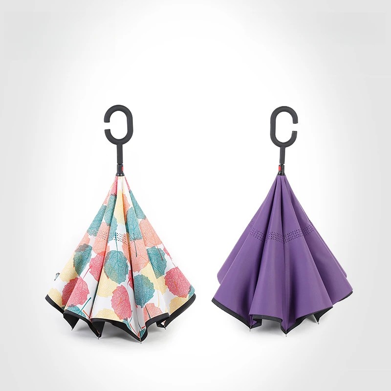 Reverse Umbrella Hands Free C Type Double Layer Car Reverse Umbrella Parapluie Advertising Umbrellas for the Rain Custom LOGO