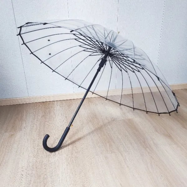 Ins Style Black and White Houndstooth Long Handle Umbrella Artistic Retro Automatic Unisex Windproof Umbrella for Sun and Rain