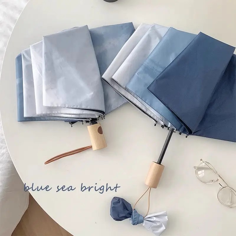 High-Value Blue Gradient Automatic Umbrella Foldable Dual Use Sun Rain UV Protection Sunshade Unisex Parasol Parapluie Umbrellas