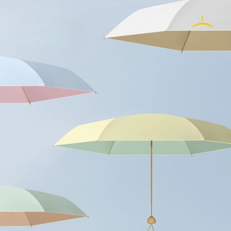 5 Fold Colorful Gel Reverse Ultra-light Women's UV Protection Sunshade Sunscreen Umbrella Creative Customizable Gift Umbrella
