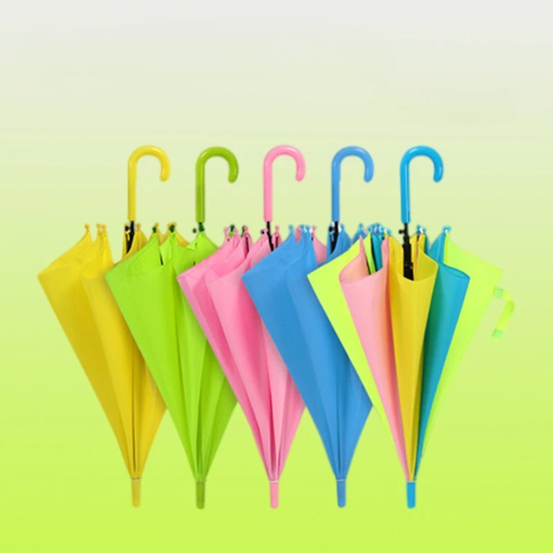 Children's Umbrella Long Handle Automatic Sun Protection Waterproof   Wholesale Dual use  for Sun and Rain Can Print Logo Text