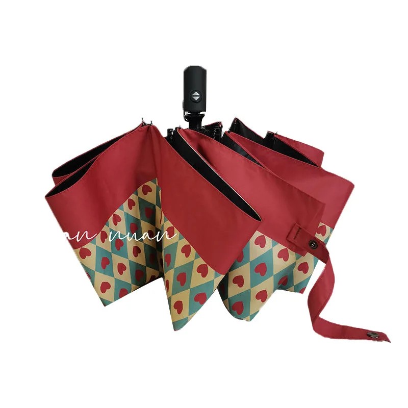 High-Value Automatic Umbrella for Women Dual-Use for Sun and Rain High-End Retro Style Sunshade UV Protection Anti-UV Umbrella