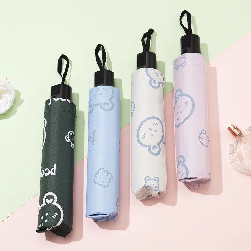 Wholesale Umbrellas with Printed Logo Sunshade  UV Protection Sun Dual Use for Sun and Rain Folding Umbrellas Cartoon Sunshade