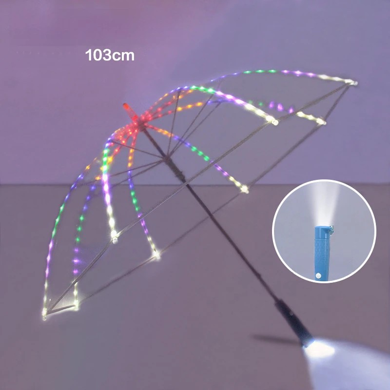 Children's Umbrella Hook Long Handle Double Automatic Sun and Rain Umbrella Photo Transparent Umbrella Wholesale Custom Logo