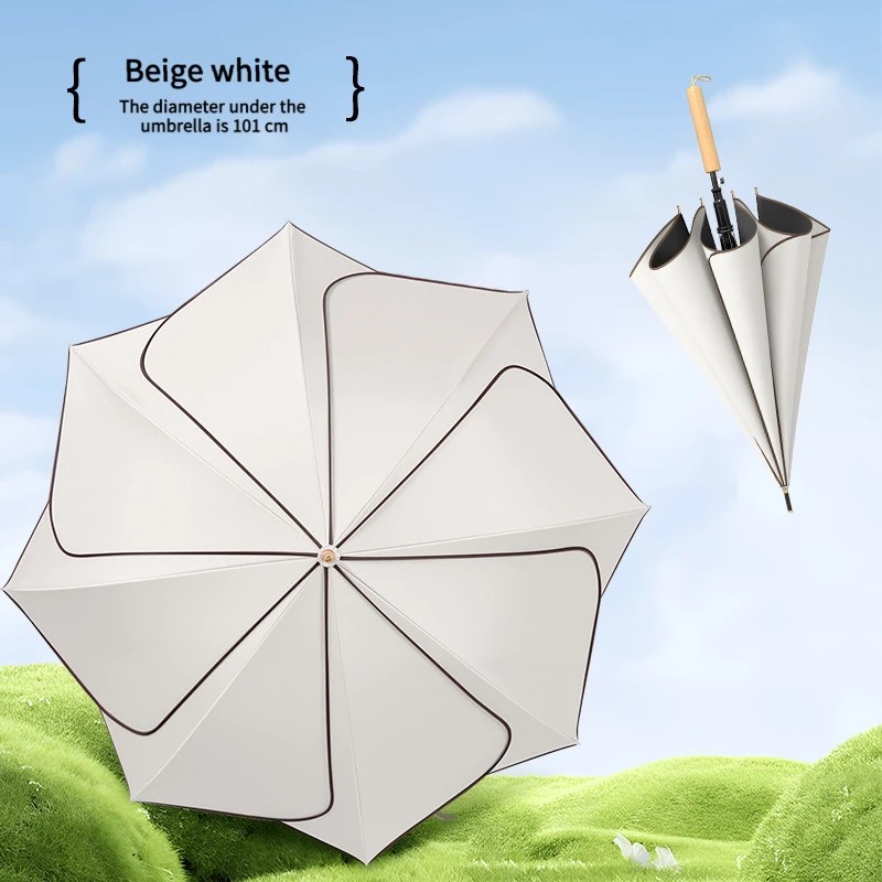 Dual Use Straight Handle Umbrella for Sun and Rain Sunshade Sun Protection Modern Petal for Women Wholesale From Manufacturer