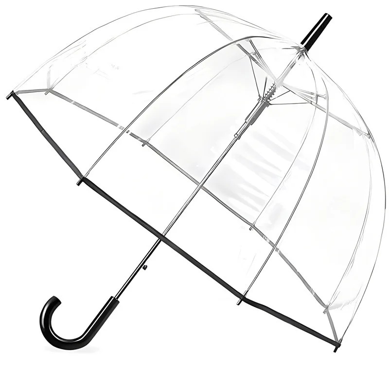 Apollo Transparent Bubble Umbrella Long Handle 360° Windproof and Rainproof Dual-Use Straight Rod Arch Umbrella Waterproof